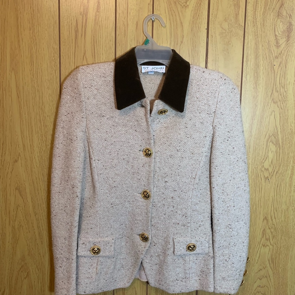 St. John Collection Coat Cream Size 6